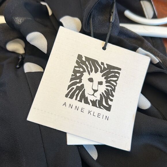 Anne Klein black white polka dot tiered maxi dress Halter Size 2 New - Picture 9 of 11